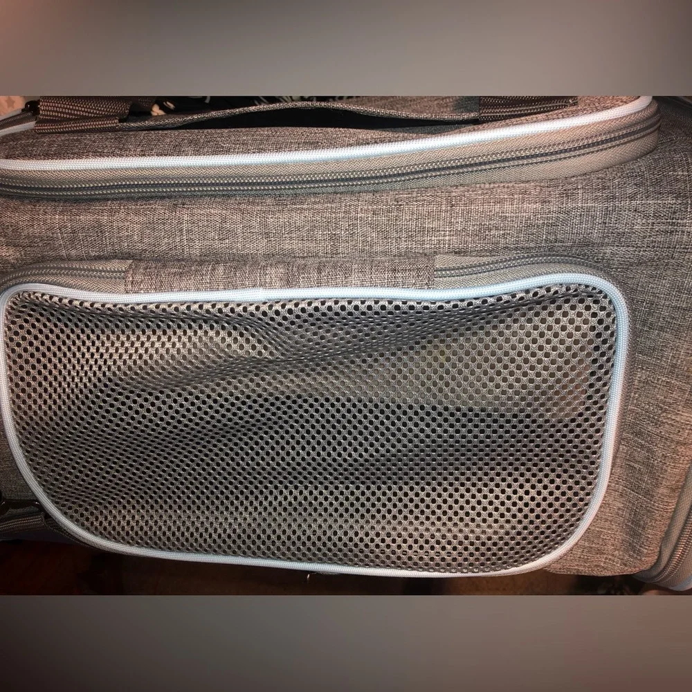 Petsfit Expandable Small Pet Carrier Airline Approved 16x10x9 Inches Small Grey